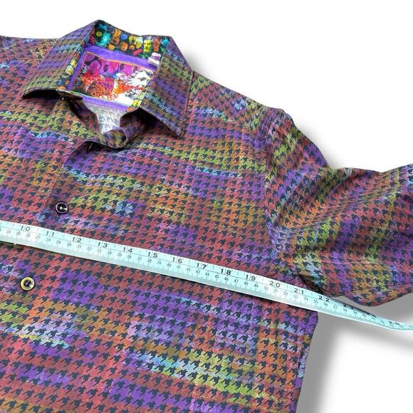 Robert Graham Button Up Shirt Classic Fit Multicolor Houndstooth Print Men Sz S - Picture 10 of 10